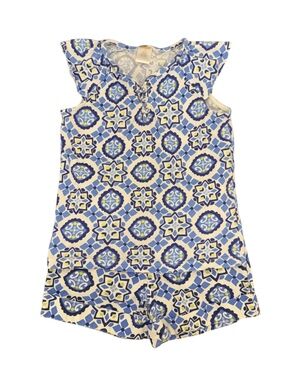Gymboree 2-piece blue geometric/tile-print top and shorts set